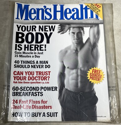 #ad Men’s Health October 2001 NEW SEALED Magazine Your New Body is Here Exercise $18.36