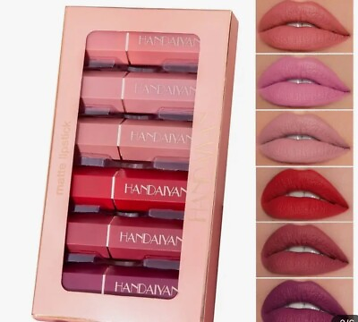 #ad Handaiyan Matte Lipstick Set 6 Peices Box long Lasting Waterproof $12.00