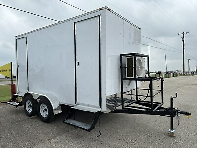 #ad Upscale 2 Station Portable Restroom Trailer 7#x27; x 14#x27; Unisex READY FOR PICKUP $23500.00