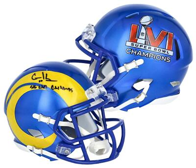 #ad COOPER KUPP Autographed quot;SB LVI Champsquot; Rams Mini Helmet FANATICS $377.10