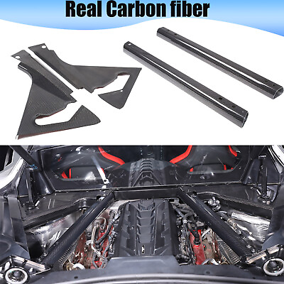 #ad Real Carbon fiber Engine Bay Panel Base Cover Overlay Trim For Corvette C8 20 $749.97