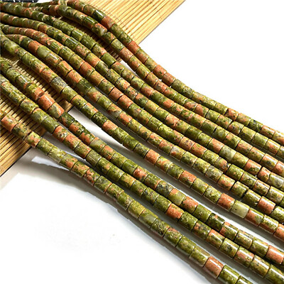 #ad 1 Strand 6x6mm Natural Unakite Jasper Cylindrical DIY Loose Beads 15.5quot; EE2580 $10.39