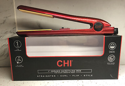 #ad CHI Ceramic Hairstyling 1quot; Flat Iron Hair Straightener Model Pale Ruby RED $14.00