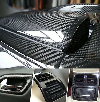 #ad Auto Parts Accessories Carbon Fiber Vinyl Film Car Interior Wrap Stickers 12x60quot; $13.99