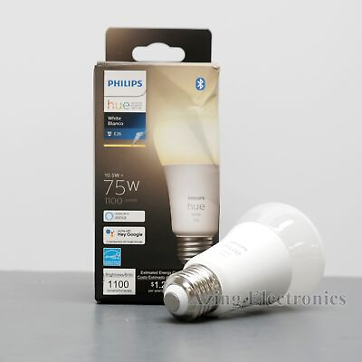 #ad Philips Hue White 563007 A19 Bluetooth 75W Smart LED Bulb $9.99