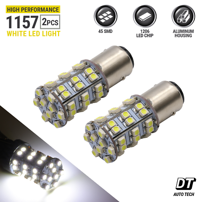 #ad 1157 High Power LED 6000K White Front Turn Signal Light Bulbs $6.10