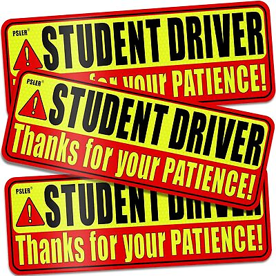 #ad Student Driver Magnet for Car Be Patient Student Driver Magnet 9.45×3.2Inch 3 Pk $6.78