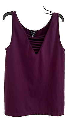 #ad SOHO LADY Women#x27;s Purple Tunic Tank Top Activewear Pullover Size S M $7.99