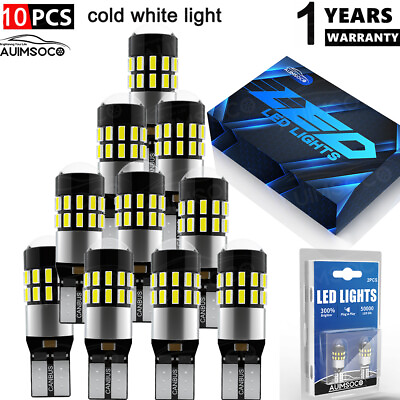 #ad 10pcs T10 168 194 LED License Plate Light Bulbs Interior Bulbs White For Chevy $49.99