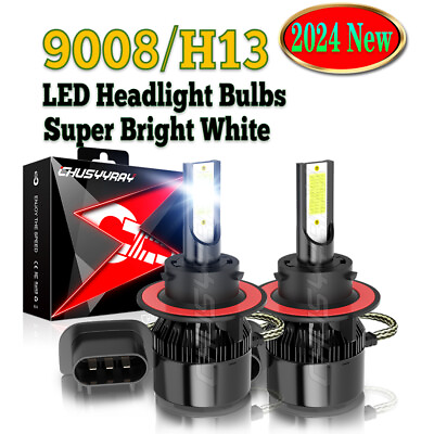#ad H13 9008 LED Headlight Light Bulbs Kit Super Bright White 6000K High Low Beam $16.99