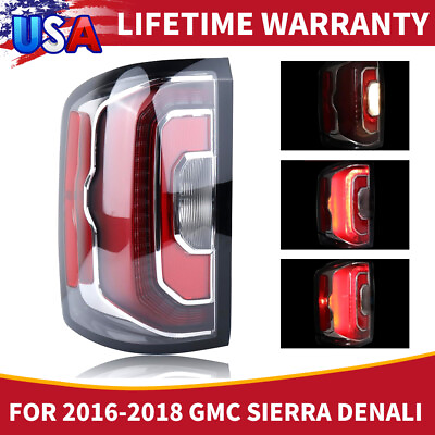 #ad Left Tail Light For 2016 17 2018 GMC Sierra Rear brake Lamp Driver Side UPGRADE $132.88