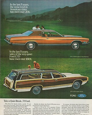 #ad 1971 Ford Automobiles LTD Brougham Hardtop Country Squire Station Wagon Print Ad $9.99