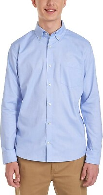 #ad IZOD Men#x27;s Young Long Sleeve Button Down Ox Blue Size M 36 37. H15 $29.99