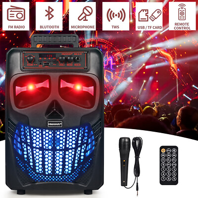 #ad 8quot; 1500W Portable Bluetooth Speaker Sub woofer Heavy Bass Sound System Party Mic $40.02