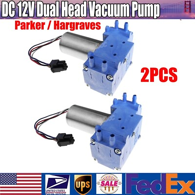 #ad 2PCS DC 12V Brushless Motor Vacuum Pump Small Diaphragm Pump Dual Head Air Pump $39.99