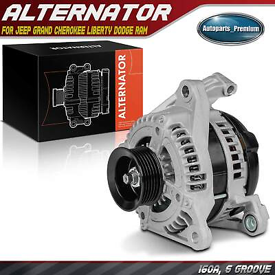 #ad #ad Alternator for Jeep Grand Cherokee 07 10 Liberty Dodge Ram 160A 12V CW 6 Groove $115.99