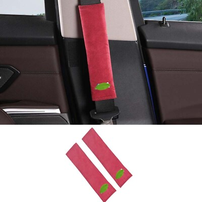#ad 2X Cover Trim Red Suede Seat Belt Protection Fit For BMW 5 Series G30 2018 2022 $54.04