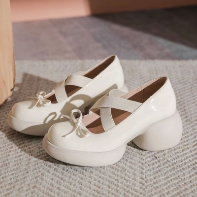 #ad Women Fashion Heels Retro Faux Leather Block Heel Mary Janes Pump Shoes $45.88