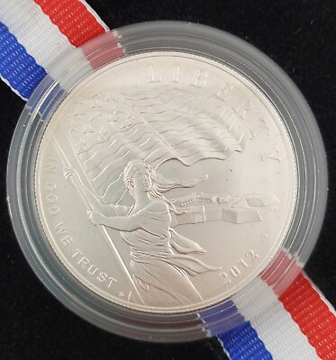 #ad 2012 Star Spangled Banner Commemorative Silver Dollar Uncirculated OGP BOX COA $36.95