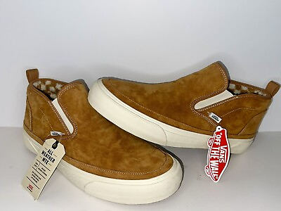 #ad VANS NEW MENS MID SLIP MTE 1 TAN BROWN ALL WEATHER LINED SUEDE SHOES BOOTS SZ 12 $65.00