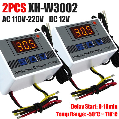 #ad 2x W3002 AC DC Incubator Digital Temperature Controller Thermostat Switch Tester $12.99