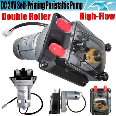 #ad 12V 24V Peristaltic Pump Large Flow Self Priming Water Liquid Pump Double Roller $44.99