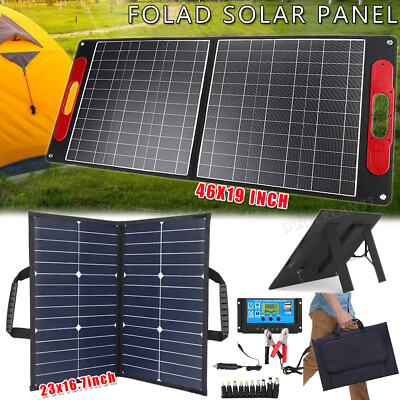 #ad 200W Portable Solar Panel Foldable for Power Station Outdoor Camping RV Phone $128.24
