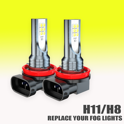 #ad H8 H11 6000K White LED Fog Light Bulbs Fit For Mini Cooper R55 R56 R57 R59 R61 $13.99