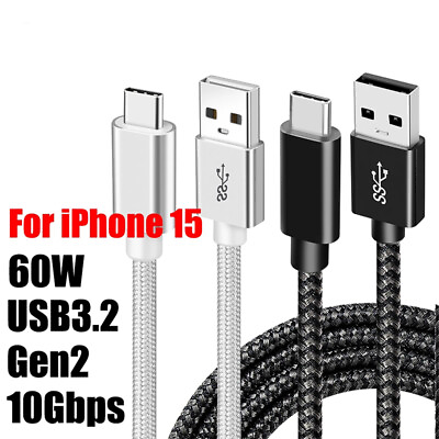 #ad Type C USB C to USB A Cable 60W Fast Charge Charger Cord iPhone 15 Pro Max Data $9.96