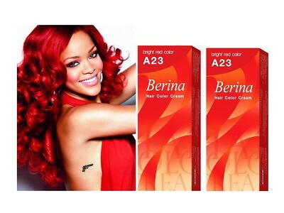 #ad Berina A23 Bright Red Hair Permanent Hair Dye Color Cream Fashion 2 Boxes New $20.50