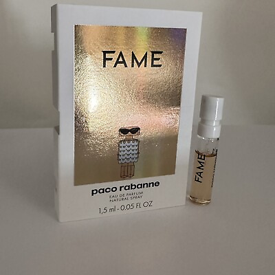 #ad Fame by Paco Rabanne Eau De PARFUM ⚜️ Carded Sample Spray .05oz 1.5ml ⚜️ NEW $7.89