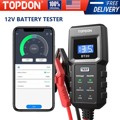 #ad Car Battery Tester Digital Analyzer 12v Car Battery Load Tester Cranking in APP $18.99