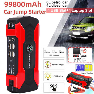 #ad #ad Car Jump Starter 99800mAh Portable Charger Power Bank With LED Flash Light US $46.82