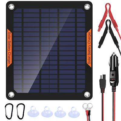 #ad #ad Waterproof Solar Battery Maintainer Car RV Charger 12 Volt Tender Trickle 5W $36.53