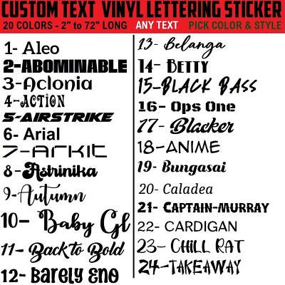 #ad Custom Text Vinyl Lettering Sticker Decal Personalized ANY TEXT ANY NAME 2 $1.89