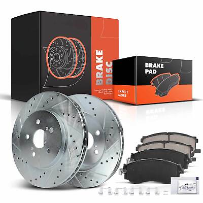 #ad Front Drilled Brake Rotor amp; Ceramic Brake Pad for Lexus RX330 04 06 RX350 Toyota $119.99
