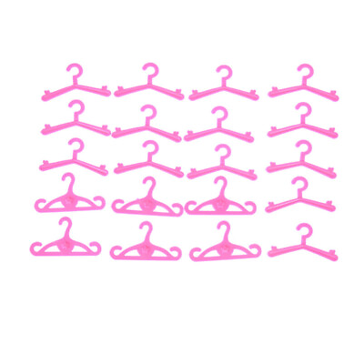 #ad 20 Pcs Lot Pink Hangers Dress Clothes Accessories For Barbie Doll Toys $7.26