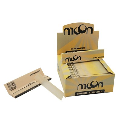 #ad 50 Packs Moon Unbleached Rolling Papers King Size Super Slim 108 x 36 mm Tobacco $15.92