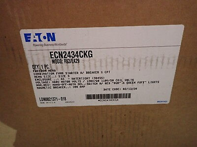 #ad New Eaton ECN2434CKG Size 3 Stainless 4X Combo Starter Breaker Type HMCPS100R3C $3750.00