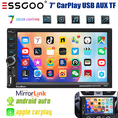 #ad Double 2DIN 7quot;Car Stereo Radio Head Unit Apple CarPlay FM BT Touch Screen USB TF $54.95