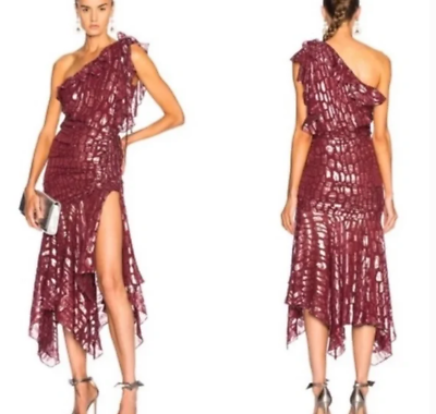 #ad New Veronica Beard Leighton Animal Print One Shoulder Ruffle Dress $690 size 6 G $269.99