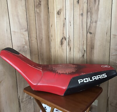 #ad 2003 Polaris Predator 500 OEM Seat 03 07 Red Black $89.99
