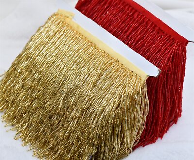 #ad 5 yards Bulk wholesale glass bead fringe tassels sewing articles for sewing 10cm $32.80