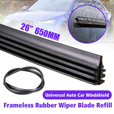 #ad 2Pcs 26inch 6mm Silicone Frameless Car Windshield Blade Refill Wiper Arm Strips C $6.98