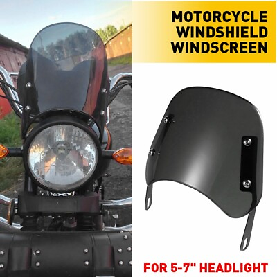 #ad Motorcycle 5 7quot; Headlamp Windshield Front Flyscreen Windscreen w Mount Bracket $19.99