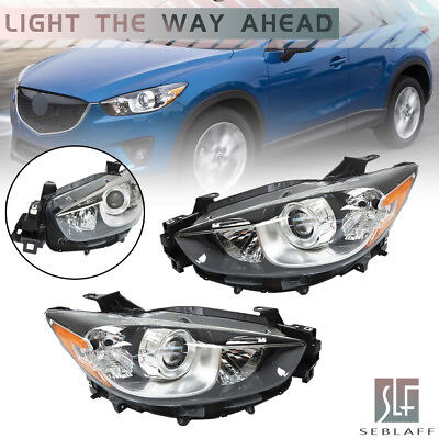 #ad For 2013 2016 Mazda CX 5 Headlights Halogen Black Housing Clear RightLeft Side $116.99