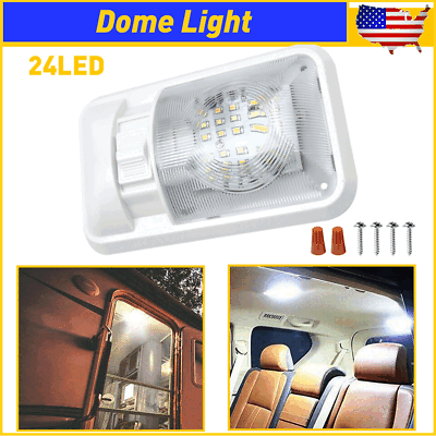 #ad AUXITO 12V RV LED Double Frosted Dome Interior Ceiling Light Boat Camper Trailer $11.99