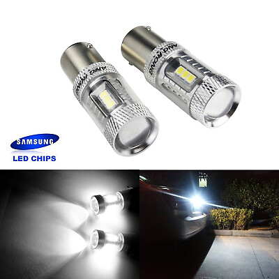 #ad 2x BA15s 1156 P21W 15W SMD Bulb LED Tail Backup Reverse Daytime Light Lamps DRL $10.90