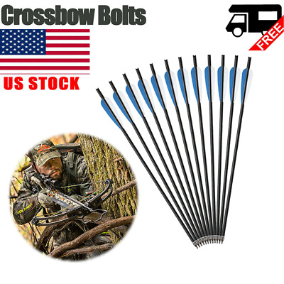 12x 20quot; Crossbow Bolts Carbon Shafts OD8.8 Half Moon Nock for Crossbow Hunting $26.99