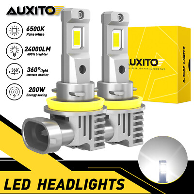 #ad 2X H11 H8 H9 LED Headlight 200W High Low Beam Bulb Super Bright White 24000LM US $24.69